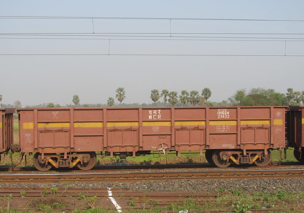 Indian Railways BCN covered freight wagon used for transporting cement and bagged goods
